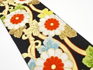 アンティーク　立涌に菊唐草模様織り出し袋帯（着用可）